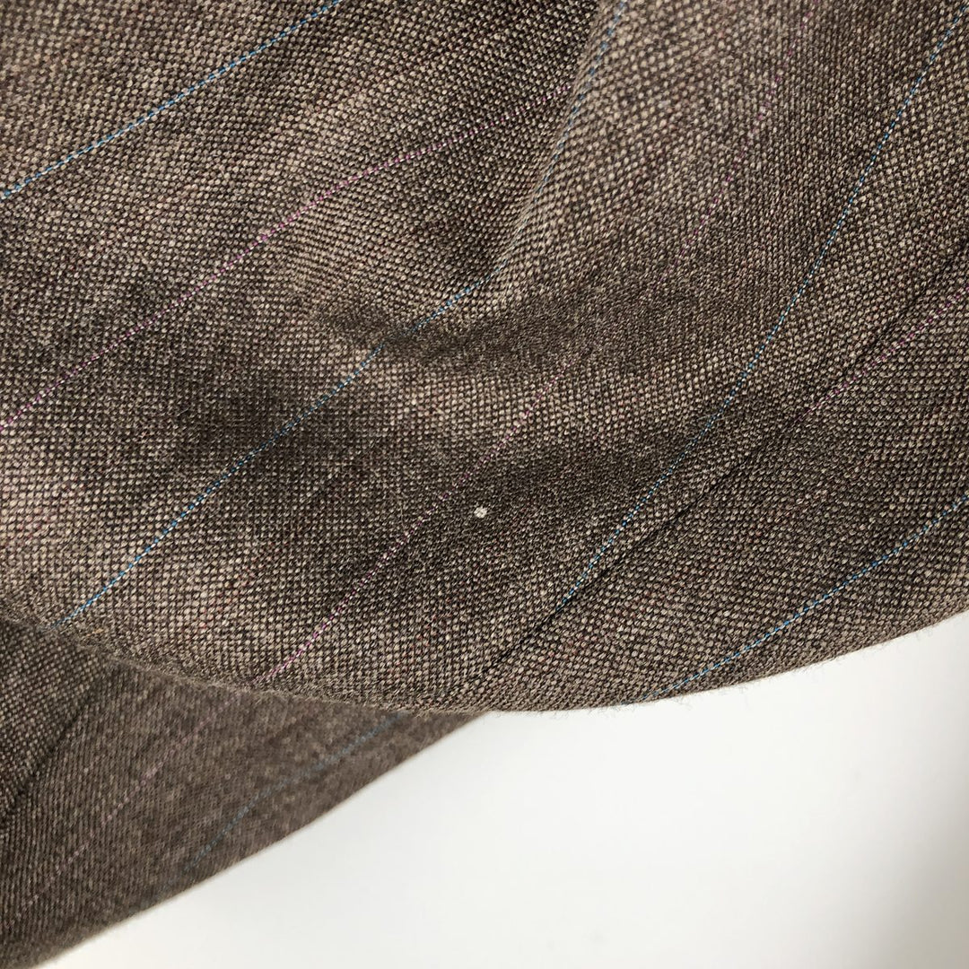 St. Michael MARKS and SPENCER Striped Polyester and Wool Tailored Jacket, Made in the UK, Men's Size M polyester brown type Vintage Second Hand