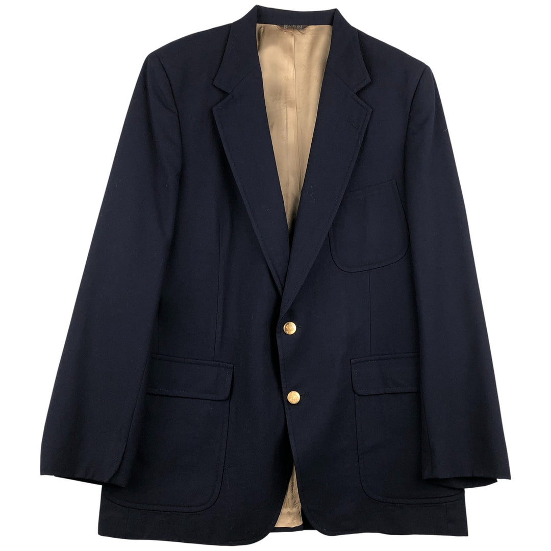 BILL BLASS Navy Blazer, Tailored Jacket, Made in USA, Men's Size Medium wool navy blue type Vintage Second Hand