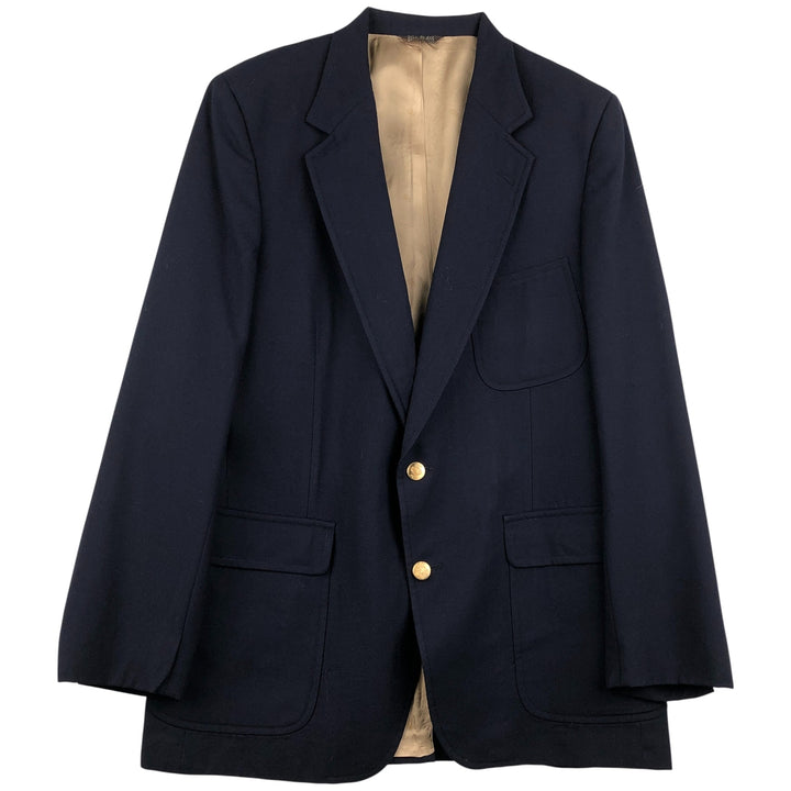 BILL BLASS Navy Blazer, Tailored Jacket, Made in USA, Men's Size Medium wool navy blue type Vintage Second Hand
