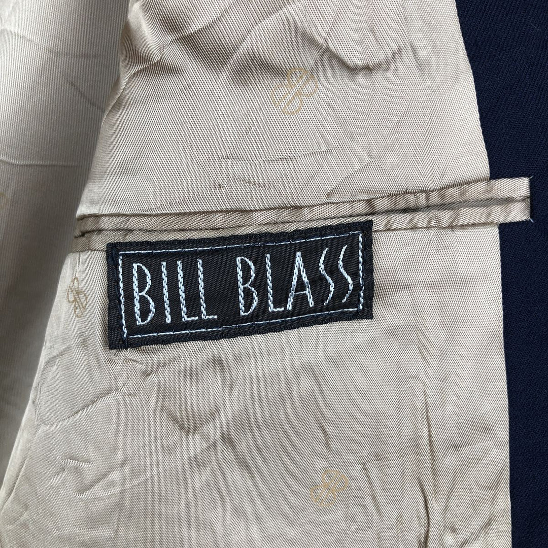BILL BLASS Navy Blazer, Tailored Jacket, Made in USA, Men's Size Medium wool navy blue type Vintage Second Hand