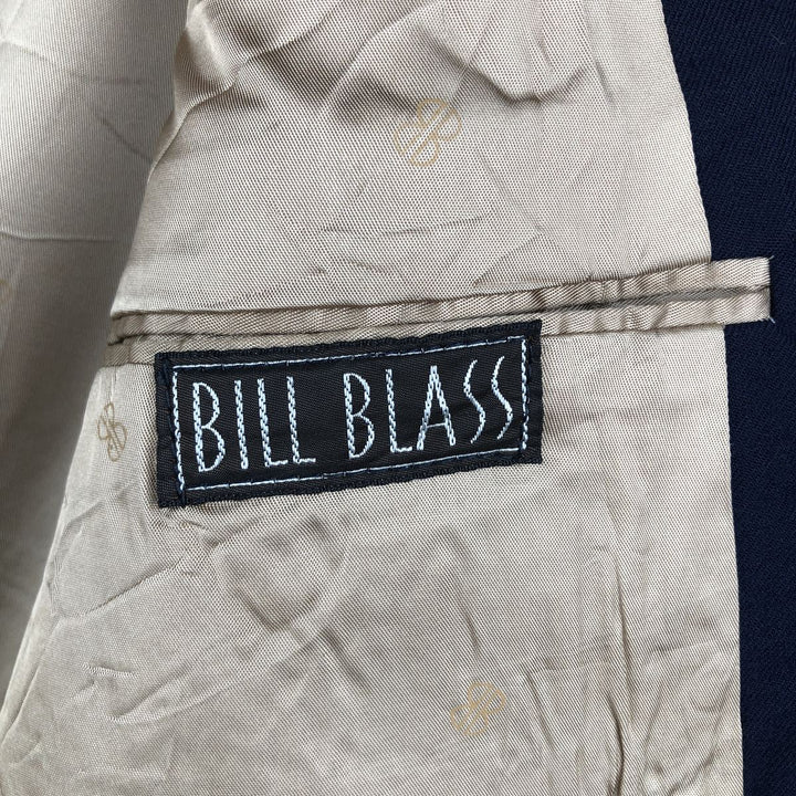 BILL BLASS Navy Blazer, Tailored Jacket, Made in USA, Men's Size Medium wool navy blue type Vintage Second Hand