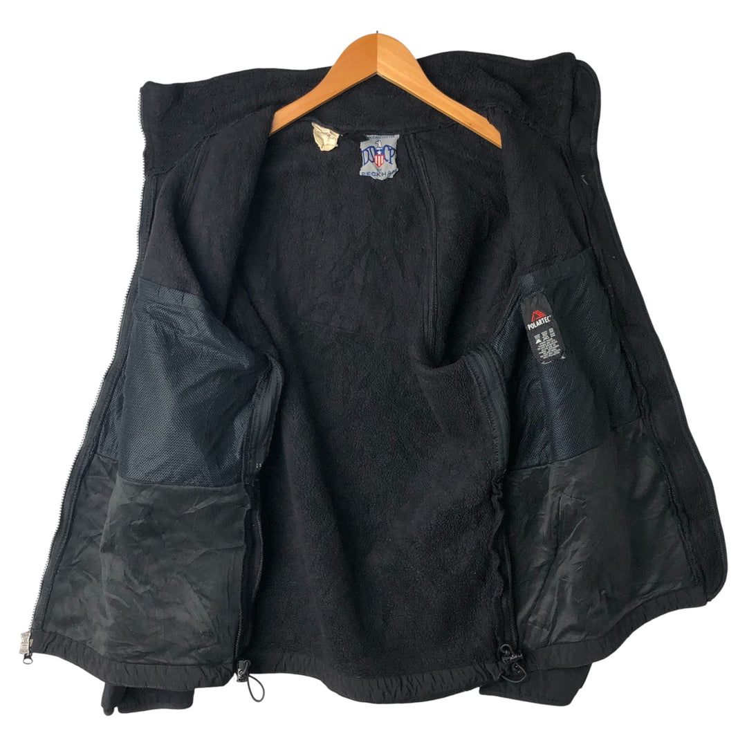 2000'S US Military Fleece Jacket, Made in USA, Medium, Men's Size M polyester black type Vintage Second Hand