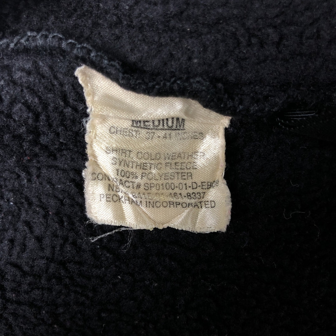 2000'S US Military Fleece Jacket, Made in USA, Medium, Men's Size M polyester black type Vintage Second Hand