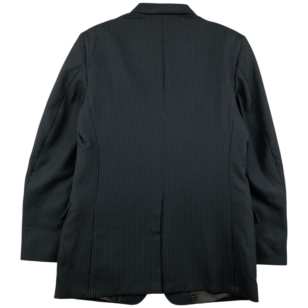 Classic Collection Stripe Pattern Tailored Jacket, Made in USA, Men's Size Medium polyester navy blue type Vintage Second Hand