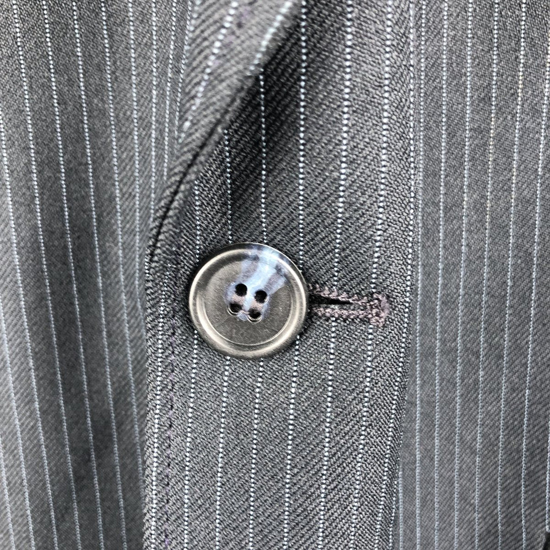 Classic Collection Stripe Pattern Tailored Jacket, Made in USA, Men's Size Medium polyester navy blue type Vintage Second Hand