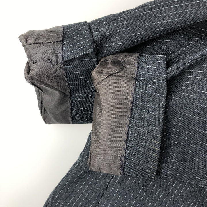 Classic Collection Stripe Pattern Tailored Jacket, Made in USA, Men's Size Medium polyester navy blue type Vintage Second Hand