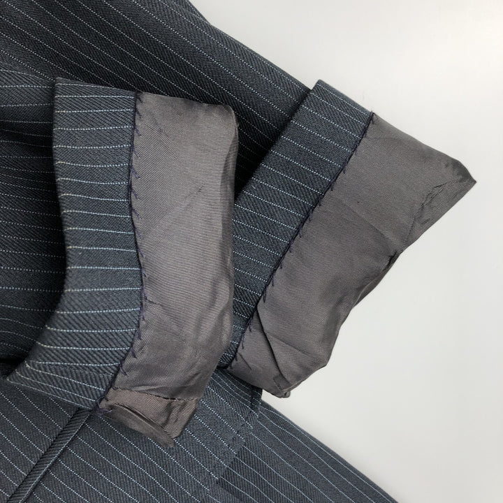 Classic Collection Stripe Pattern Tailored Jacket, Made in USA, Men's Size Medium polyester navy blue type Vintage Second Hand