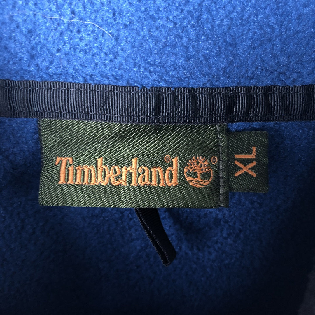 Vintage 90s-00'S Timberland Half-Zip Fleece Pullover, Men's XL polyester blue type Vintage Second Hand