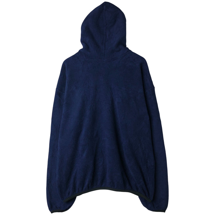 90'S Russell Half-Zip Fleece Pullover Hoodie, Made in USA, Men's XL, Vintage polyester navy blue type Vintage Second Hand