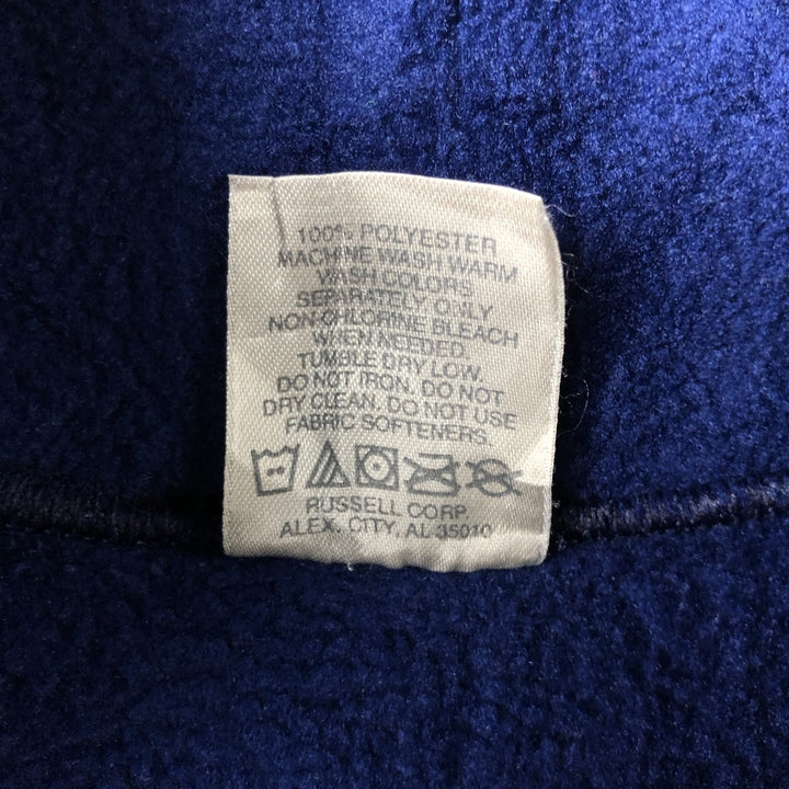 90'S Russell Half-Zip Fleece Pullover Hoodie, Made in USA, Men's XL, Vintage polyester navy blue type Vintage Second Hand