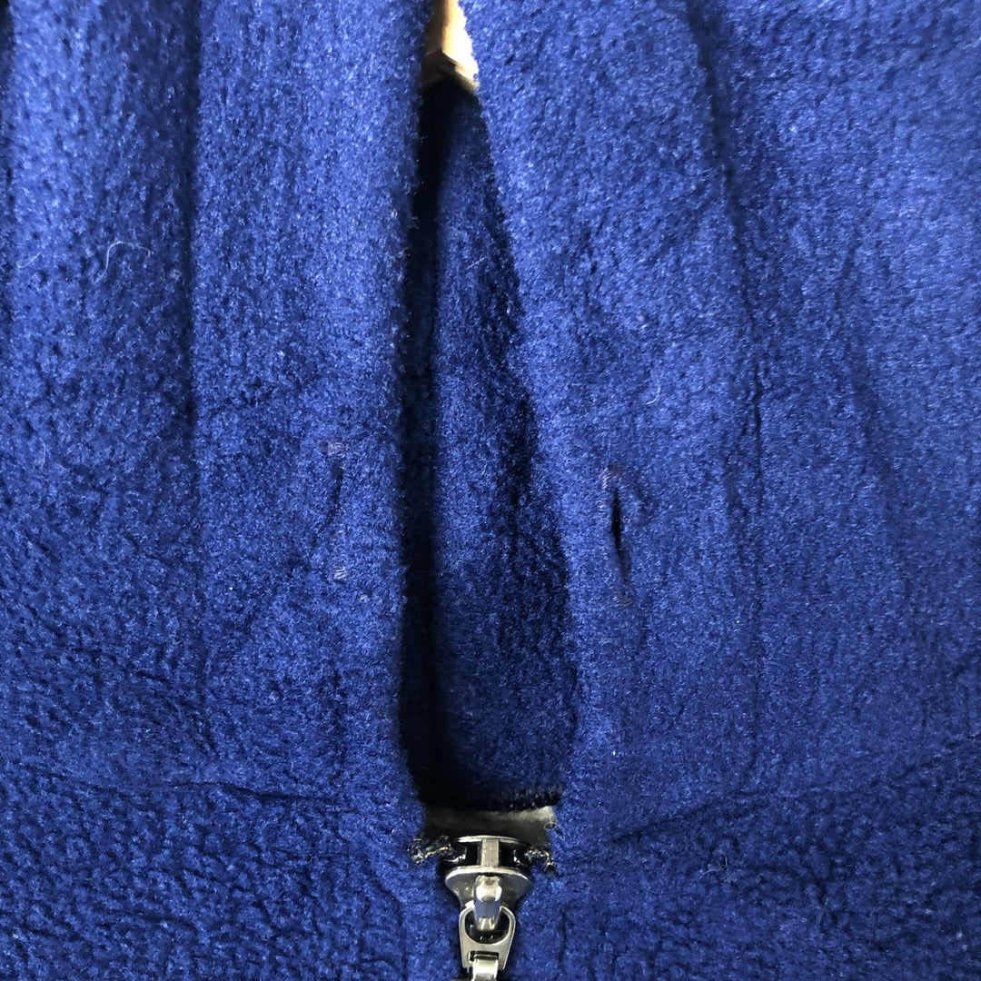 90'S Russell Half-Zip Fleece Pullover Hoodie, Made in USA, Men's XL, Vintage polyester navy blue type Vintage Second Hand