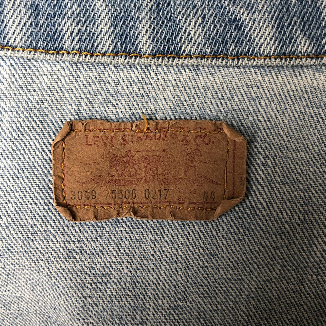 Levi's denim jacket, denim jacket, men's size L unclear blue type Vintage Second Hand