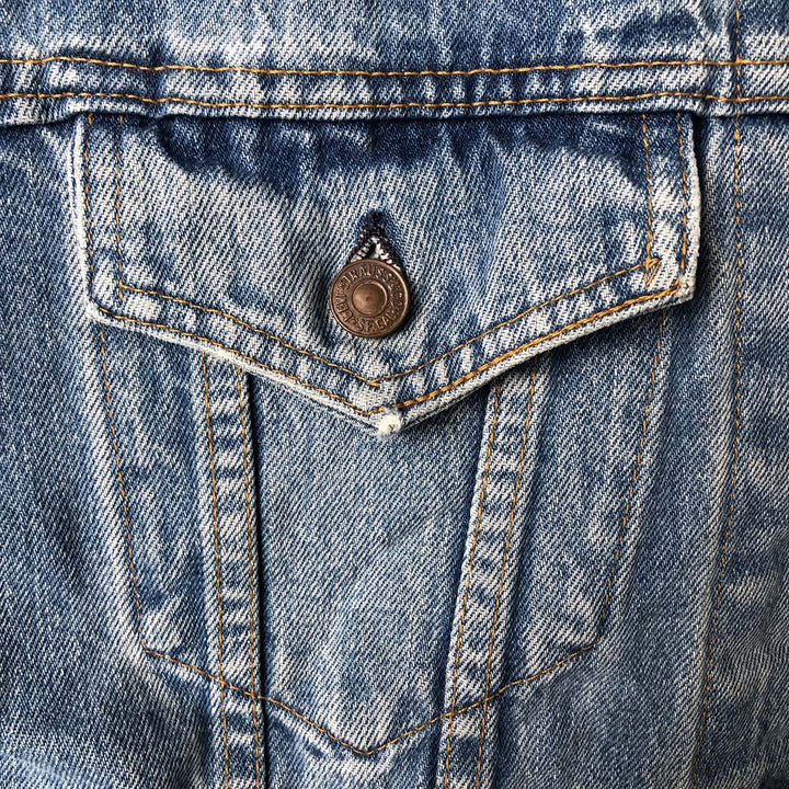 Levi's denim jacket, denim jacket, men's size L unclear blue type Vintage Second Hand