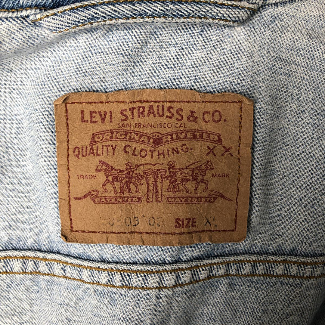 90'S Levi's 70503-0210 denim jacket, G-jacket, men's XL size, vintage cotton blue type Vintage Second Hand