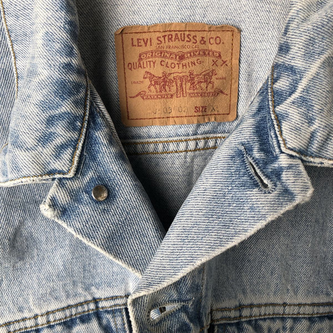 90'S Levi's 70503-0210 denim jacket, G-jacket, men's XL size, vintage cotton blue type Vintage Second Hand