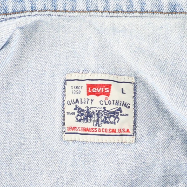 90'S Levi's denim jacket, denim jacket, men's size L, vintage unclear Blue type light blue Vintage Second Hand