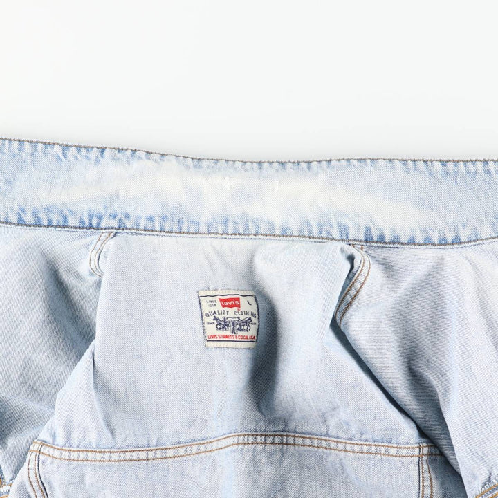 90'S Levi's denim jacket, denim jacket, men's size L, vintage unclear Blue type light blue Vintage Second Hand