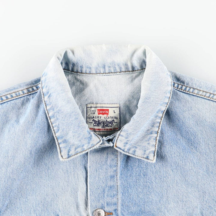 90'S Levi's denim jacket, denim jacket, men's size L, vintage unclear Blue type light blue Vintage Second Hand