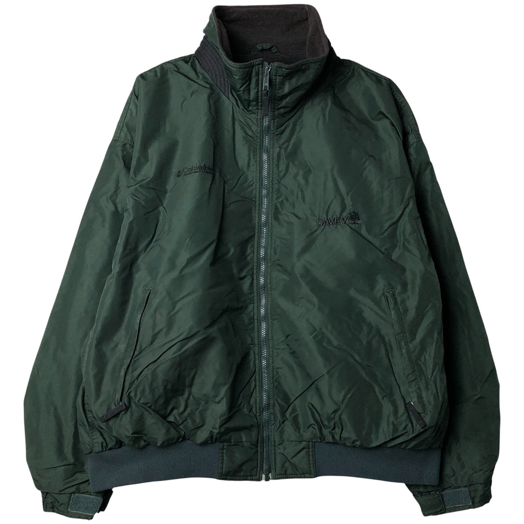 00'S Columbia padded jacket, puffer jacket, men's XL size Nylon dark green Vintage Second Hand