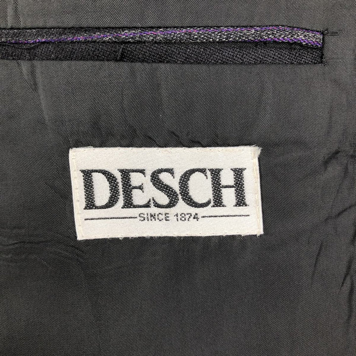 Sagar DESCH Striped Pattern Double-Breasted Peak Lapel Wool Tailored Jacket, Made in West Germany, Men's Size Medium wool black type Vintage Second Hand