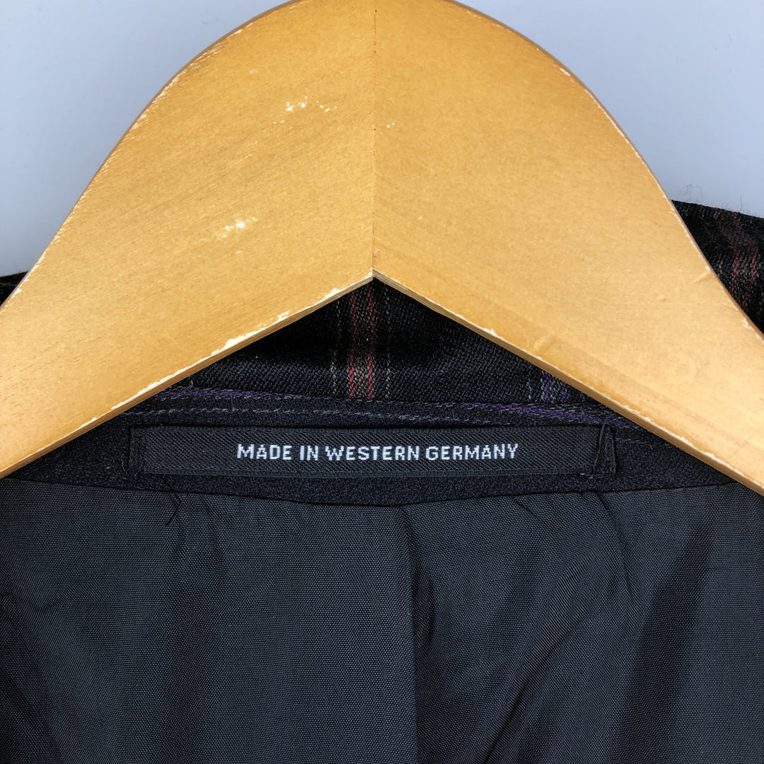 Sagar DESCH Striped Pattern Double-Breasted Peak Lapel Wool Tailored Jacket, Made in West Germany, Men's Size Medium wool black type Vintage Second Hand