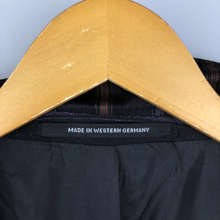 Sagar DESCH Striped Pattern Double-Breasted Peak Lapel Wool Tailored Jacket, Made in West Germany, Men's Size Medium wool black type Vintage Second Hand