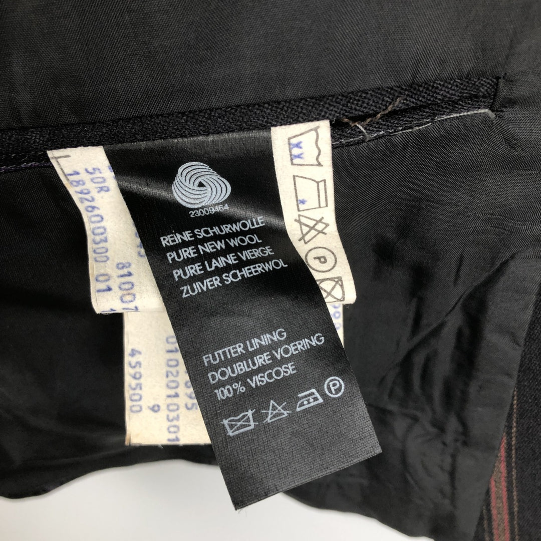 Sagar DESCH Striped Pattern Double-Breasted Peak Lapel Wool Tailored Jacket, Made in West Germany, Men's Size Medium wool black type Vintage Second Hand