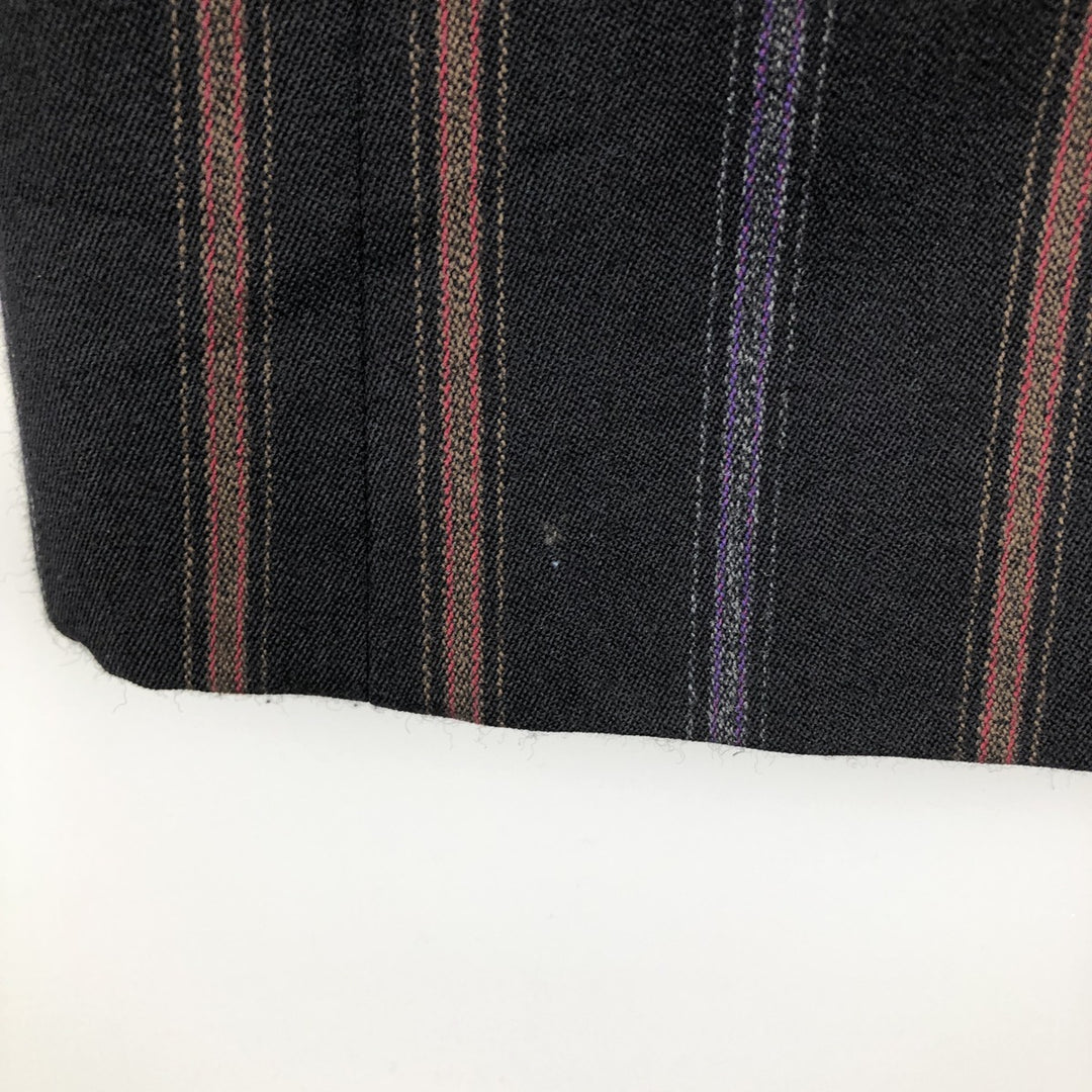 Sagar DESCH Striped Pattern Double-Breasted Peak Lapel Wool Tailored Jacket, Made in West Germany, Men's Size Medium wool black type Vintage Second Hand