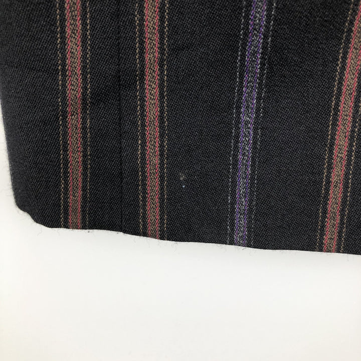 Sagar DESCH Striped Pattern Double-Breasted Peak Lapel Wool Tailored Jacket, Made in West Germany, Men's Size Medium wool black type Vintage Second Hand