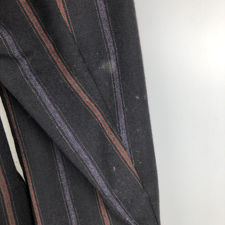 Sagar DESCH Striped Pattern Double-Breasted Peak Lapel Wool Tailored Jacket, Made in West Germany, Men's Size Medium wool black type Vintage Second Hand