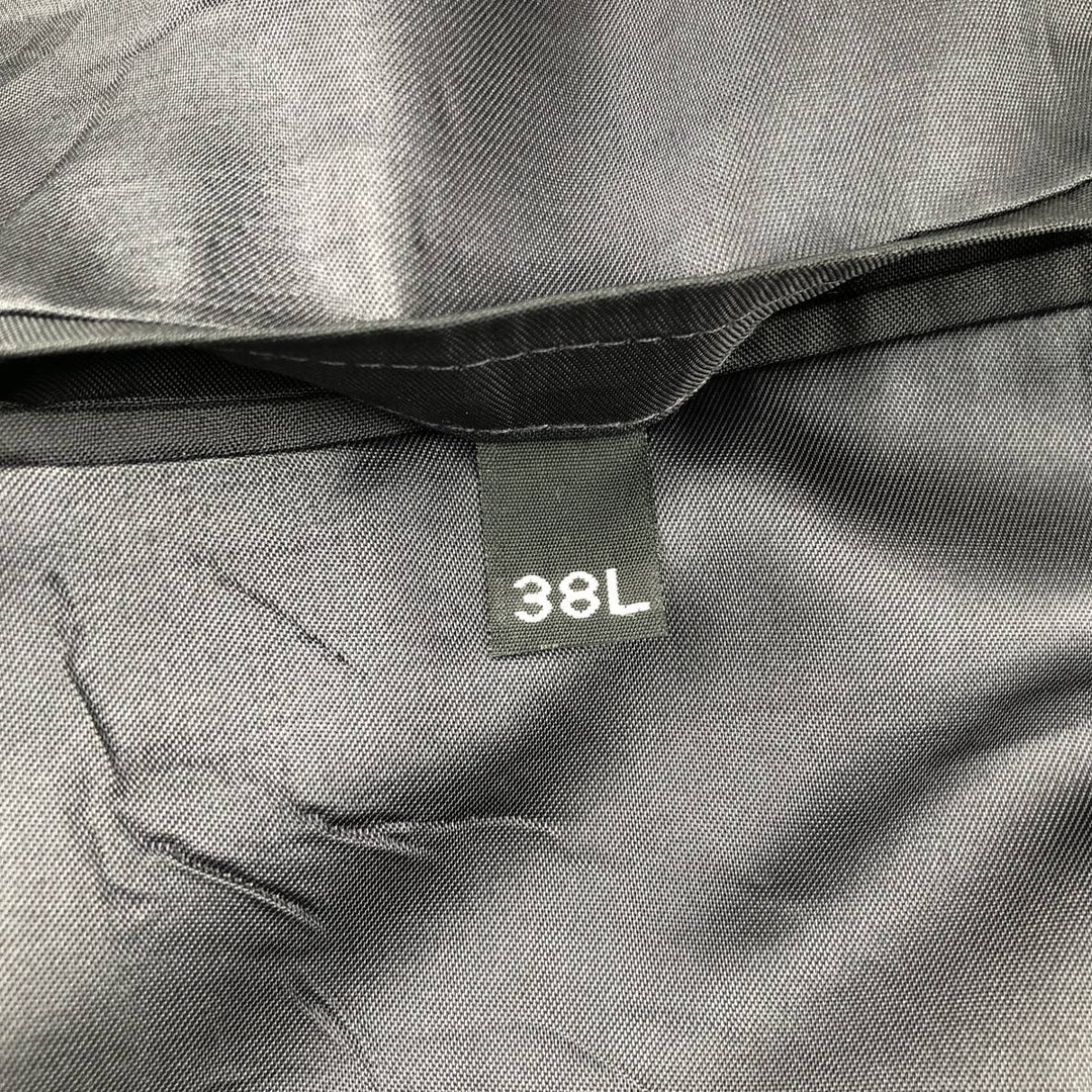 HAGGAR IMPERIAL Stripe Pattern Double-Breasted Peak Lapel Tailored Jacket, Made in USA, Men's Size Medium unclear black type Vintage Second Hand