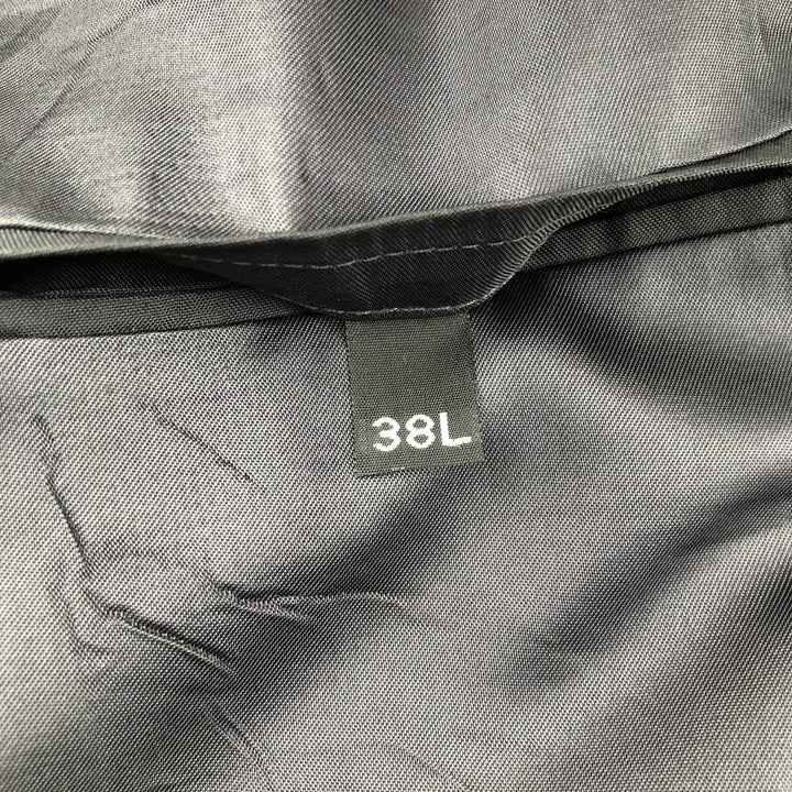 HAGGAR IMPERIAL Stripe Pattern Double-Breasted Peak Lapel Tailored Jacket, Made in USA, Men's Size Medium unclear black type Vintage Second Hand