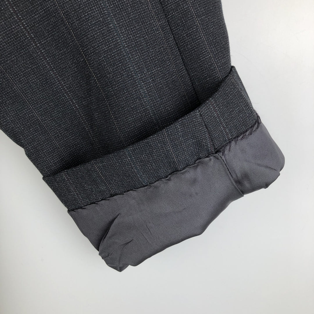 HAGGAR IMPERIAL Stripe Pattern Double-Breasted Peak Lapel Tailored Jacket, Made in USA, Men's Size Medium unclear black type Vintage Second Hand
