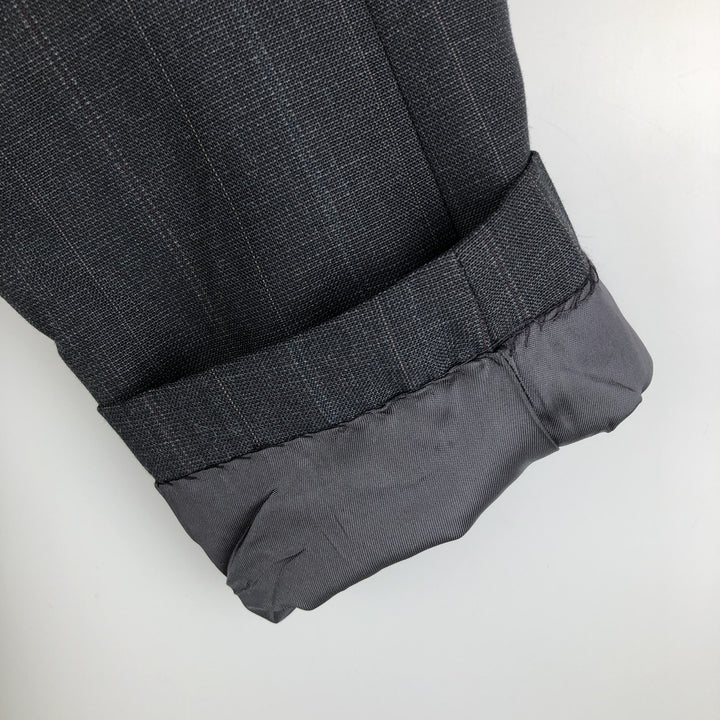 HAGGAR IMPERIAL Stripe Pattern Double-Breasted Peak Lapel Tailored Jacket, Made in USA, Men's Size Medium unclear black type Vintage Second Hand