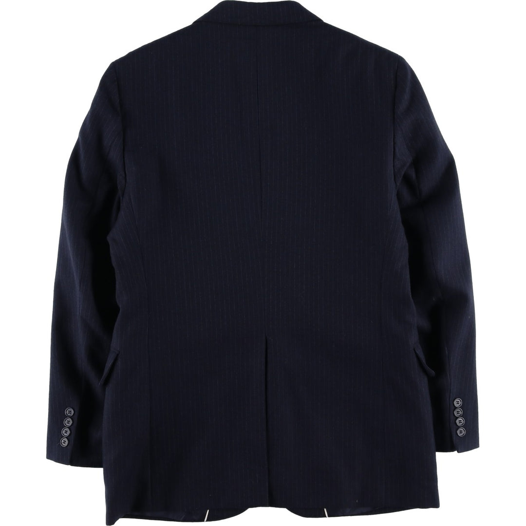 ENGLISH MANOR Striped Pattern Wool Tailored Jacket, Men's Size M wool navy blue type Vintage Second Hand