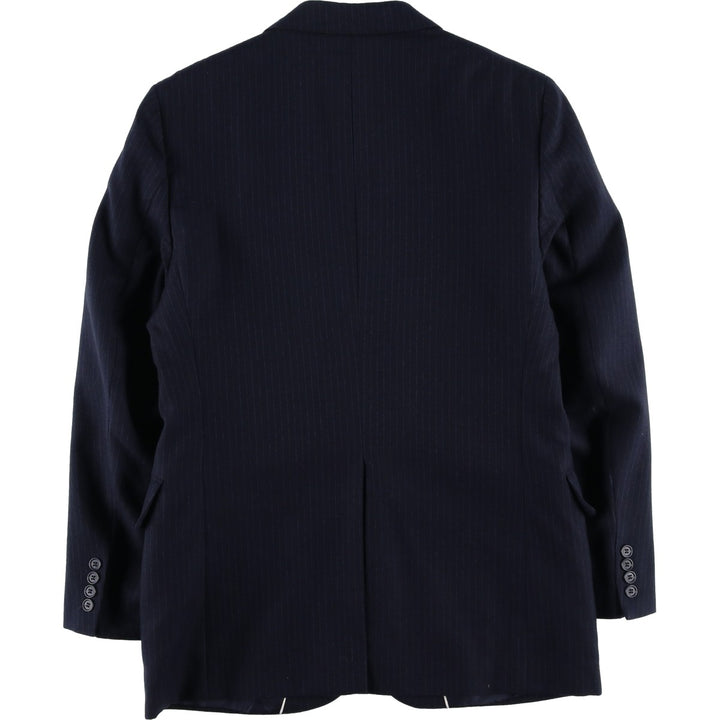 ENGLISH MANOR Striped Pattern Wool Tailored Jacket, Men's Size M wool navy blue type Vintage Second Hand