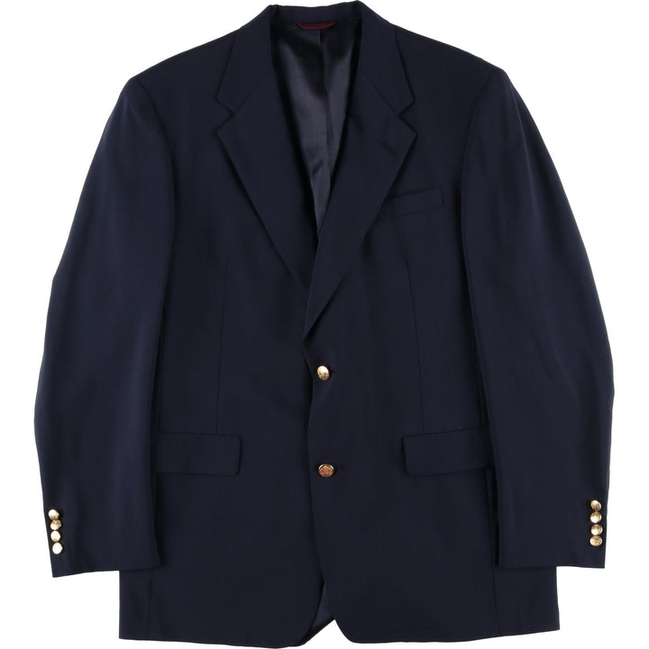 Vintage HART SCHAFFNER and MARX Navy Blazer, Tailored Jacket, Made in USA, Men's Size L wool navy blue type Vintage Second Hand