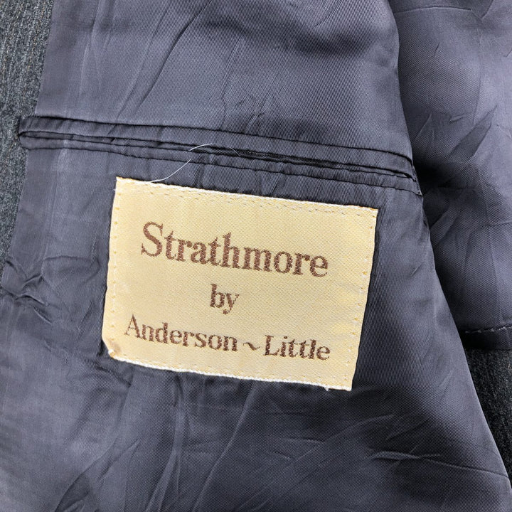 Anderson Little Strathmore Striped Wool Tailored Jacket, Made in USA, Men's Size Small wool gray type Vintage Second Hand