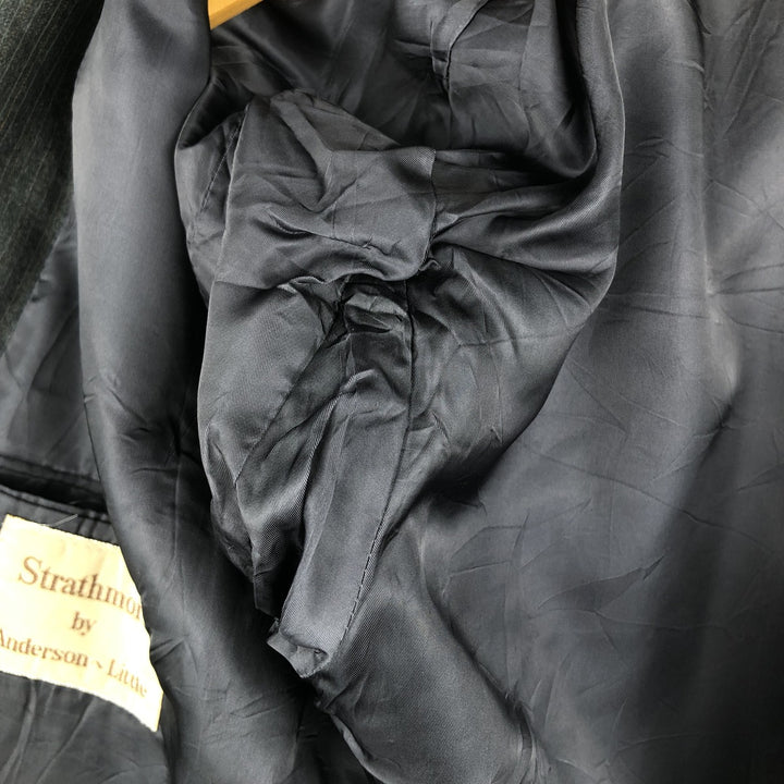 Anderson Little Strathmore Striped Wool Tailored Jacket, Made in USA, Men's Size Small wool gray type Vintage Second Hand