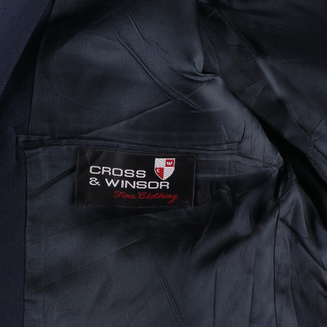 CROSS and WINSOR Navy Blazer, Tailored Jacket, Made in USA, Men's Size L unclear navy blue type Vintage Second Hand