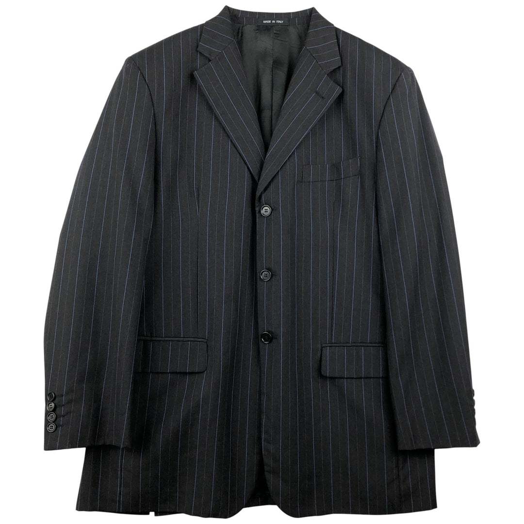 BARBERINI VITALE BARBERIS CANONICO Striped Pattern Tailored Jacket, Made in Italy, Men's Size M Viscose black type Vintage Second Hand
