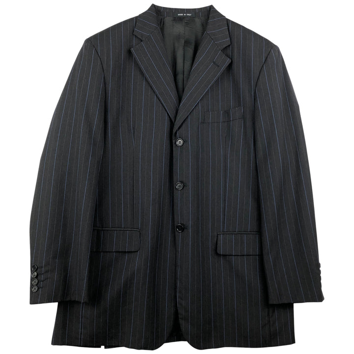 BARBERINI VITALE BARBERIS CANONICO Striped Pattern Tailored Jacket, Made in Italy, Men's Size M Viscose black type Vintage Second Hand