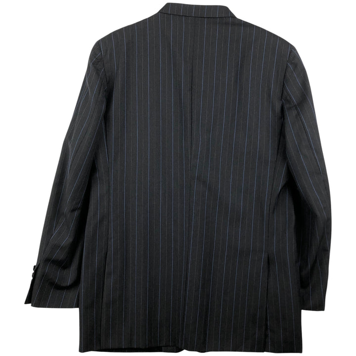BARBERINI VITALE BARBERIS CANONICO Striped Pattern Tailored Jacket, Made in Italy, Men's Size M Viscose black type Vintage Second Hand