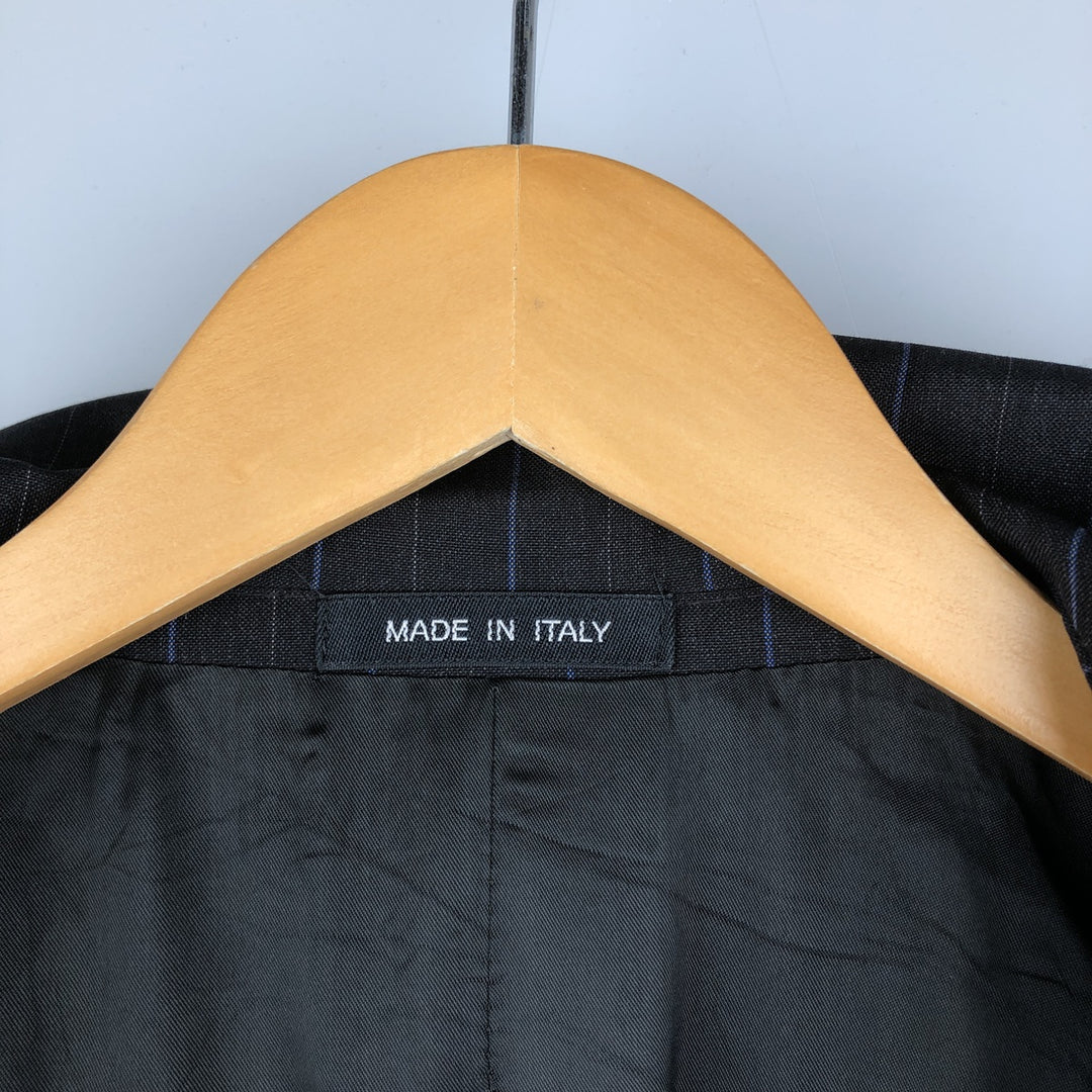 BARBERINI VITALE BARBERIS CANONICO Striped Pattern Tailored Jacket, Made in Italy, Men's Size M Viscose black type Vintage Second Hand