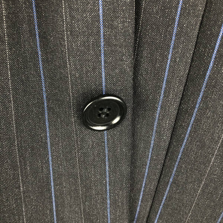 BARBERINI VITALE BARBERIS CANONICO Striped Pattern Tailored Jacket, Made in Italy, Men's Size M Viscose black type Vintage Second Hand