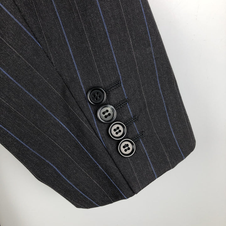BARBERINI VITALE BARBERIS CANONICO Striped Pattern Tailored Jacket, Made in Italy, Men's Size M Viscose black type Vintage Second Hand
