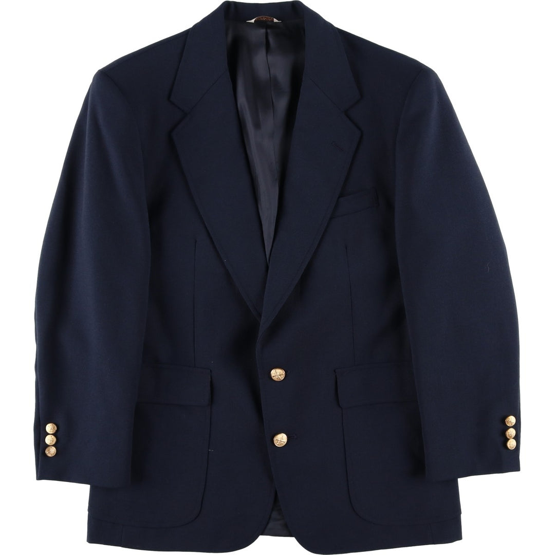WALL STREET COLLECTION Navy Blazer, Tailored Jacket, Made in USA, Men's Size Medium unclear navy blue type Vintage Second Hand