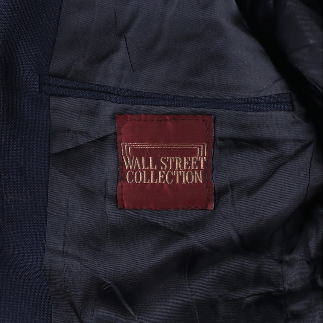 WALL STREET COLLECTION Navy Blazer, Tailored Jacket, Made in USA, Men's Size Medium unclear navy blue type Vintage Second Hand