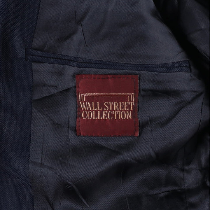 WALL STREET COLLECTION Navy Blazer, Tailored Jacket, Made in USA, Men's Size Medium unclear navy blue type Vintage Second Hand