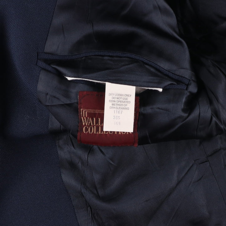 WALL STREET COLLECTION Navy Blazer, Tailored Jacket, Made in USA, Men's Size Medium unclear navy blue type Vintage Second Hand